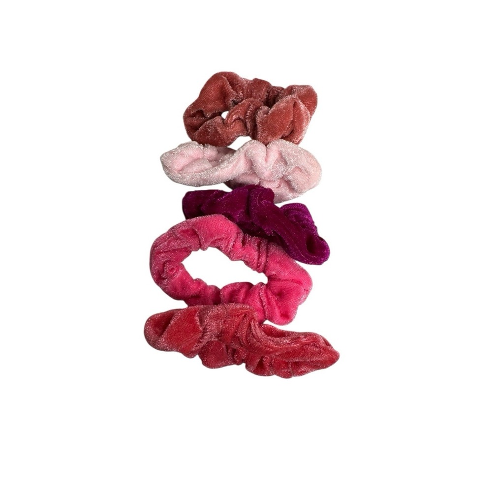 Unbranded Velvet Scrunchies Hair Ties Pink Burgundy Lot of 5 Women Girls